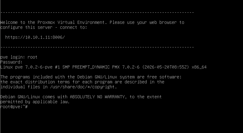 Proxmox 설치 ─ VM 부팅