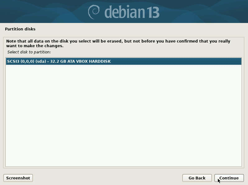 Debian13.4 ─ Partition Disks(2)