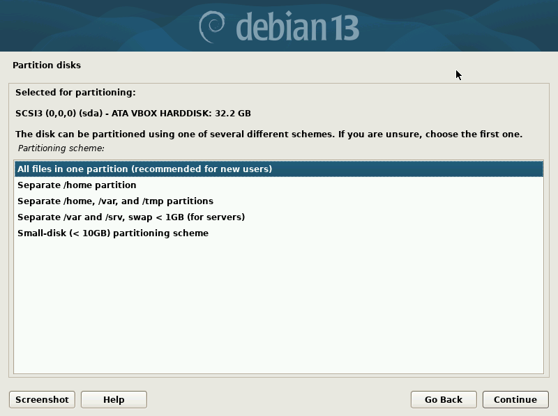 Debian13.4 ─ Partition Disks(3)