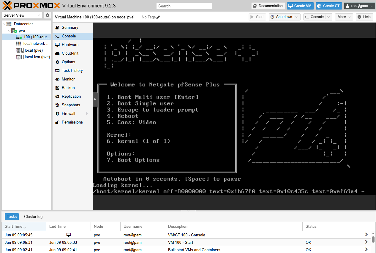 noVNC ─ pfSense Installation