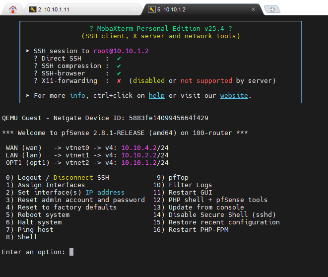 pfSense ─ SSH 접속